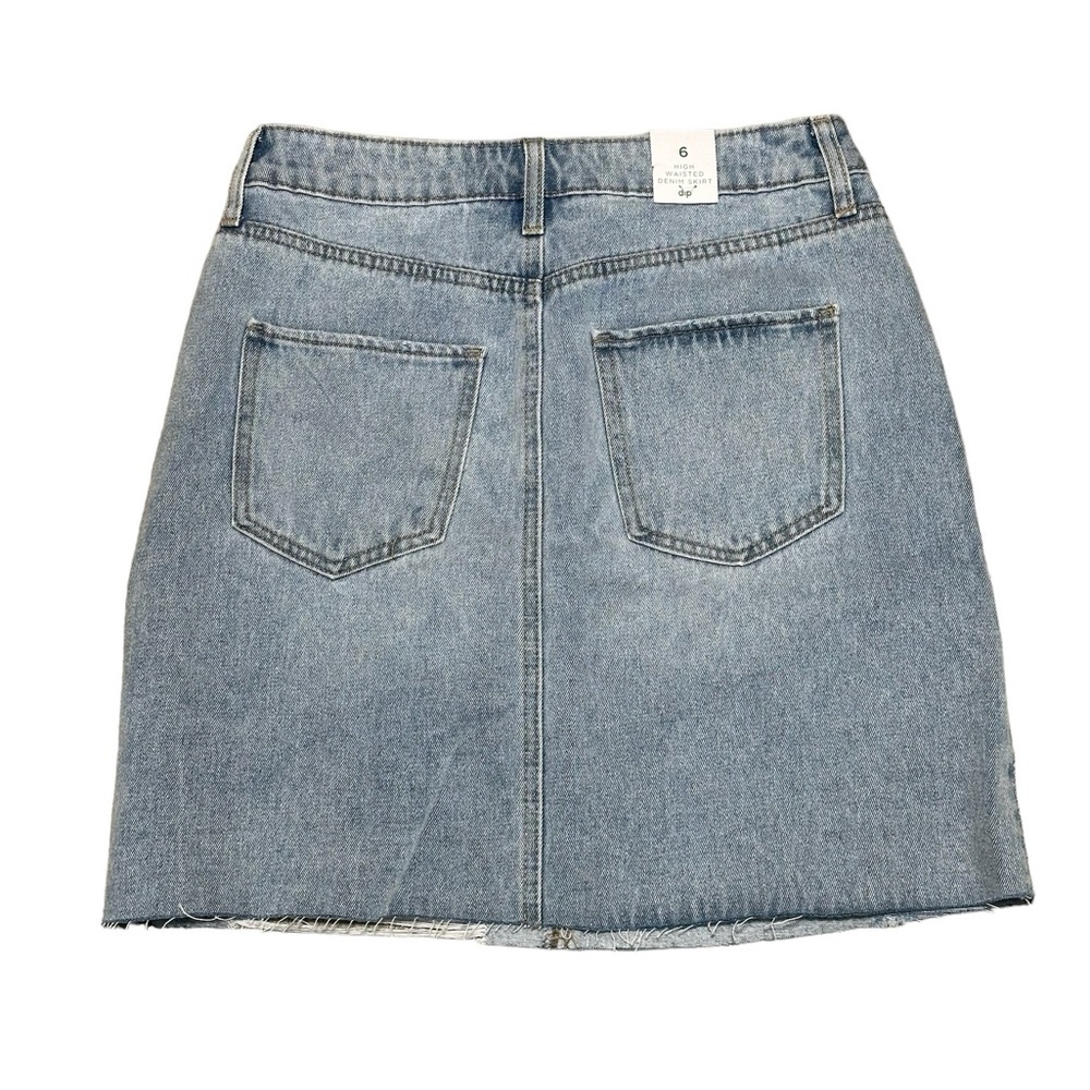 Womens Dip 6 Small Skirt Denim Jean Jeans Faded Navy Blue Straight Distressed - Picture 4 of 10